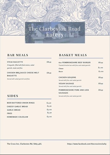 Clarbeston Road Eatery Menu 3