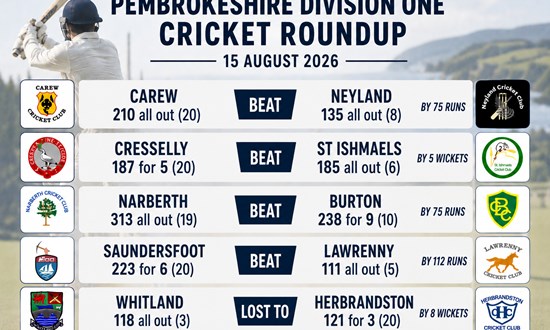 Pembrokeshire Cricket Division One Roundup - 15th August 2026