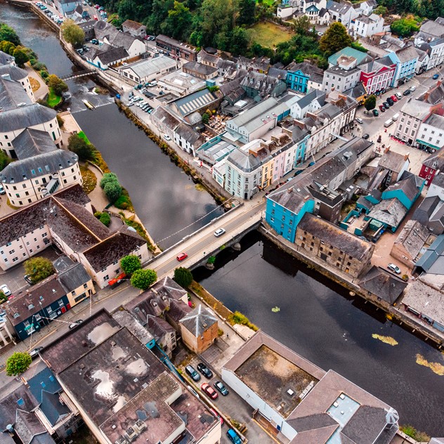 The Cleddau River running through Haverfordwest