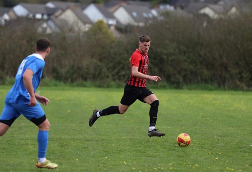 Goodwick's Jake Smith runs with the ball against Monkton