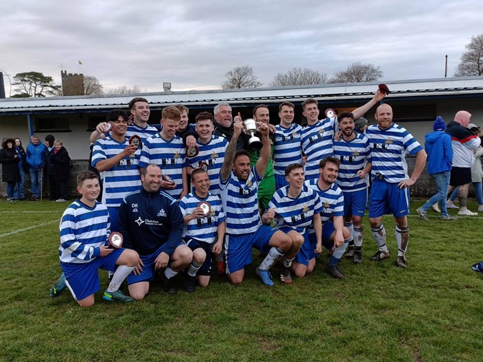 Kilgetty 2nds' trophy celebrations